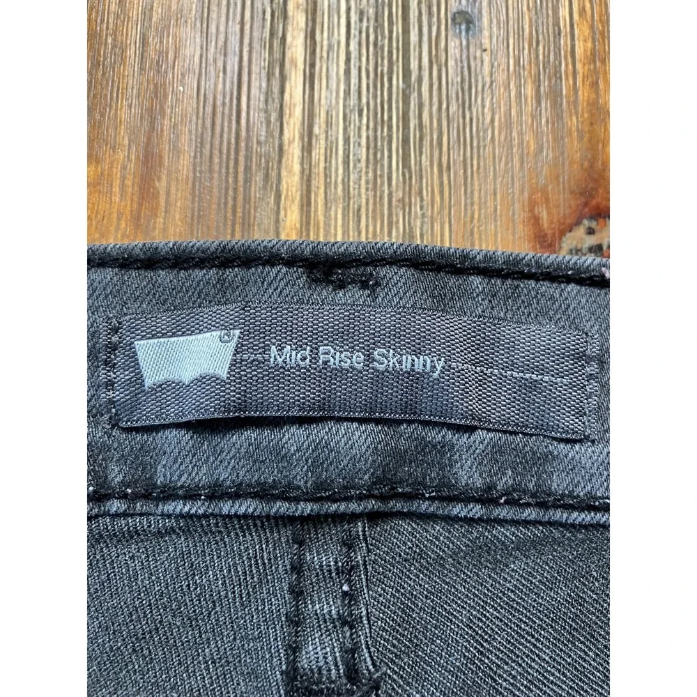 Levi's Midrise Skinny Grey Denim Faded Womens‎ Jeans Boho Grunge Size 28 - Picture 4 of 7